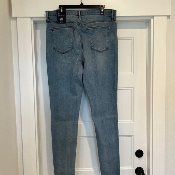 NWT GAP Jeans Women 33x33 Tall Blue Light Wash High Rise True Skinny Denim Jeans - Picture 5 of 8